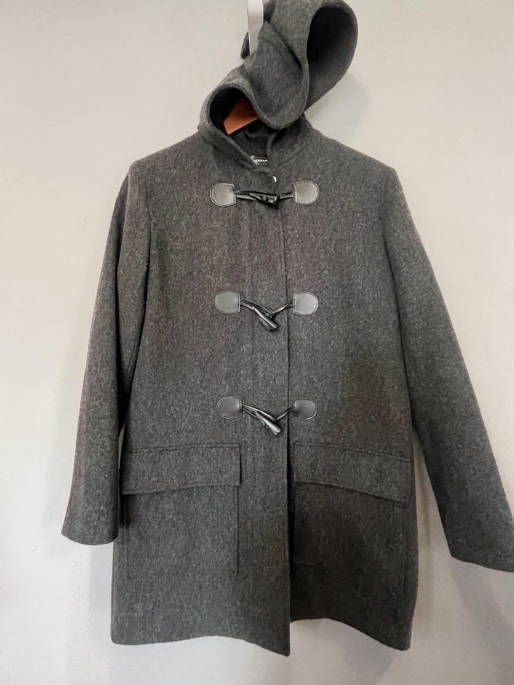 Gaspare Ferrara Wool Blend Peacoat Coat with Toggle hooks
